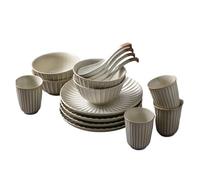 Service Vaisselle Service de table rétro en céramique for 1/2/4 personnes fait à la main for une utilisation cantine domicile pour Vaisselle(8pcs)
