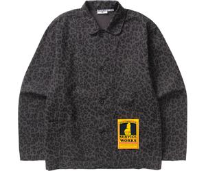 Service Works - Surchemise décontractée en coton biologique - Patterned Easy Chef Shirt Black Leopard en Coton - Taille M - Noir Noir M