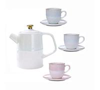 Services à thé avec théière for adultes, tasse et soucoupe, service for 3 ensembles cadeaux de café en céramique porcelaine for, goûter l'après-midi