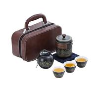 Services à thé Coffret de rangement en cuir, service à thé voyage, gaiwan céramique, infuseur portable for l'extérieur