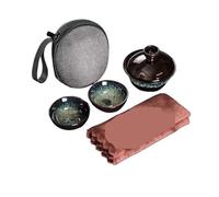 Services à thé Service à thé Kungfu Gaiwan de voyage, bol en porcelaine avec torchon et sac, portable for la maison, les affaires activités plein air(Type 2)