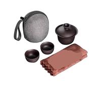 Services à thé Service à thé Kungfu Gaiwan de voyage, bol en porcelaine avec torchon et sac, portable for la maison, les affaires activités plein air(Type 1)