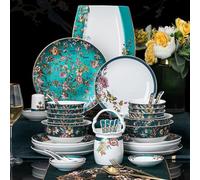 Services de table en porcelaine fine, Bone China Dinnerware Set for 10 People - 70 Pieces Light Luxury Vintage