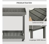 Servierwagen Barbecue en Métal avec 2 Étages Support Serviettes Trolley Jardin Multifonction 87x50x80cm Robuste et Léger