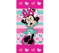 Serviette 100% Coton Minnie Mouse avec des Cœurs - Super Absorbant et à Séchage Rapide Serviette Bebe - 100% Coton Serviette de Bain Bebe - Serviette de Plage pour Filles et Enfants