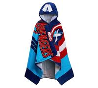 Serviette à capuche Captain America 100% coton Marvel Avengers Poncho Serviette de plage pour enfants Serviette de bain Wrap de bain pour garçons