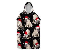 Serviette à Capuche, Treer Poncho de Surf 3D Animal Poncho de Bain Large Séchage Rapide Changement de Robe Peignoir de Plage Piscine pour Adulte Homme Femme Enfan (75x145cm,Noël)