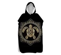 Serviette à Capuche, Treer Poncho de Surf 3D Animal Poncho de Bain Large Séchage Rapide Changement de Robe Peignoir de Plage Piscine pour Adulte Homme Femme Enfan (Or Noir,80x145cm)