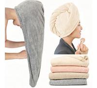 Serviette à cheveux en microfibre, bonnet de douche, turban à cheveux premium à séchage rapide, super absorbant, ultra doux et confortable pour cheveux frisés, bouclés et abîmés, accessoires essentiel