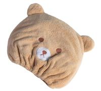 Serviette À Cheveux En Polaire Corail Ours - Turban Super Absorbant À Séchage Rapide | Douce Enveloppe De Douche Élastique Pour Cheveux | Un Design De Dessin Animé Amusant Qui Est Doux Pour Les Cheveu