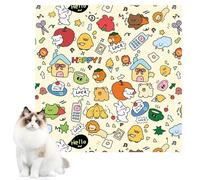 Serviette à langer autocollante pour chaton - Tapis de contrôle anti-morsure pour chat - Pour couper les ongles du chat, nettoyer les oreilles, se brosser les dents, nourrir