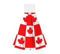 Serviette à main en polaire corail drapeau canadien, serviette de cuisine super absorbante, serviette de cuisine à suspendre pour enfants adultes salle de bain cuisine