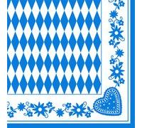 Serviette à motif 'Bleu bavarois', 330 x 330 mm