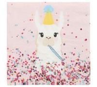 Serviette à motif 'Lama Party', 330 x 330 mm