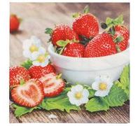 Serviette à motif 'Strawberry Taste', 330 x 330 mm