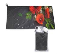 Serviette à séchage rapide Bouquet de coquelicots rouges, serviettes en microfibre pour adultes, 40,6 x 4 657 cm