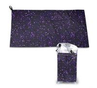Serviette à séchage rapide en microfibre à paillettes violet améthyste foncé pour adultes, 40,6 x 4 700 cm