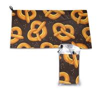 Serviette à séchage rapide en microfibre pour adultes, motif bretzel de dessin animé, 40,6 x 5 408 cm
