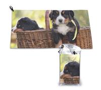 Serviette à séchage rapide en microfibre pour adultes, motif chiots bouvier bernois, 40,6 x 56,9 cm