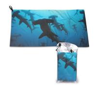 Serviette à séchage rapide imprimée requins-marteaux, serviettes en microfibre pour adultes, 40,6 x 3 262 cm