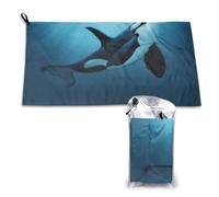 Serviette à séchage rapide The Dreamer Orca, serviettes en microfibre pour adultes, 40,6 x 640 cm