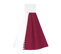 Serviette à suspendre en polaire corail pour enfants et adultes, serviette de salle de bain et cuisine, serviette de cuisine super absorbante, drapeau du Qatar