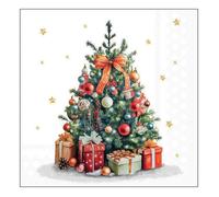 Serviette - AMBIENTE - Christmas Tree - 33 x 33 cm - Lavable - Décoration de Noël