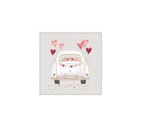 Serviette - AMBIENTE - Just Married Car - Motif romantique - 33x33cm - Papier