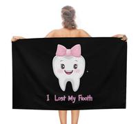 Serviette Bain J'Ai Perdu Ma Première Dent Serviettes De Plage Agréable pour Peau Portatif Serviette Plage pour Adultes Natation Femme 80X130Cm