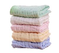 Serviette Bébé en Coton 6 Couches, Lot de 5, Absorbante | Gaze, sans Odeur Lourde ni Chimique, pour Essuyer les Mains Corps Après Lavage