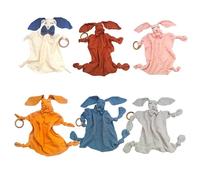 Serviette Bébé En Peluche Jouets En Peluche Dessin Animé Mignon Lapin Velours Serviettes Apaiser Apaiser Dentition Nouveau-Né Doux Réconfortant Jouet De Couchage Cadeau