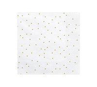 Serviette Blanc avec pois dorées, 33 x 33 cm, 1 pack (20stück) SP33-23-008