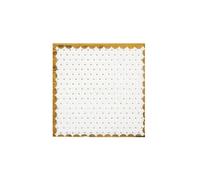 Serviette blanche liseré et pois dorés x20