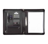 Serviette bureau - ALASSIO - CARPO - Cuir nappa - A4 - Noir