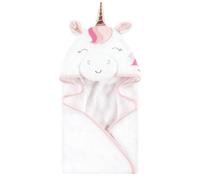 Serviette capuche unisexe en coton Hudson Baby, motif animal, motif rose et licorne, taille unique