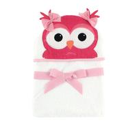 Serviette capuche unisexe en coton motif animal Hudson Baby, motif hibou mignon, taille unique