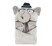 Serviette capuche unisexe en coton motif animal Hudson Baby, motif l phant intelligent, taille unique