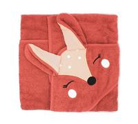 Serviette de bain à capuche 100 % coton bio pour bébé dans d'adorables motifs d'animaux | Super douce, épaisse, chaude et absorbante | Certifiée OEKO-TEX et lavable en machine | 75 cm x 75 cm (renard