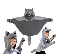 Serviette de bain à capuche en forme de loup pour l'hiver | Couverture à capuche pour filles, fêtes, soirées cinéma, camping, voyages TV, maison, appartement, voyage