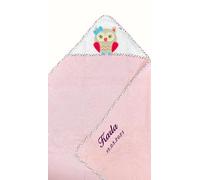 Serviette de bain à capuche Kiddi-Media brodée avec nom et date de naissance - 100 x 100 cm - Douce et chaude - Qualité supérieure