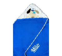 Serviette de bain à capuche Kiddi-Media brodée avec nom et date de naissance - 100 x 100 cm - Douce et chaude - Qualité supérieure