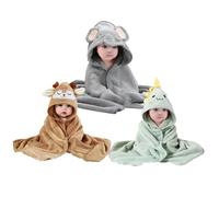 Serviette de bain à capuche pour bébé, 3 pièces, 31.5x31.5 pouces, douce, Super absorbante, avec motif d'animal mignon, pour garçons et filles