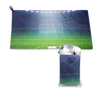 Serviette de bain à séchage rapide en microfibre pour adultes, motif stade de football vert, 40,6 x 4 899 cm
