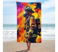 Serviette de bain absorbante à séchage rapide « Bravoure des pompiers face aux flammes », serviette de plage pour hommes et femmes, idéale pour le nettoyage et le massage du corps, taille unique.
