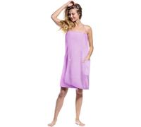 Serviette De Bain,Accessoires De Sauna Robe De Sauna Kilt Femme,Serviette De Spa En Éponge Boutonnée,Poches Élastiques Robe De Sauna Femme,Serviette De Sauna Réglage De La Taille(Lilas)