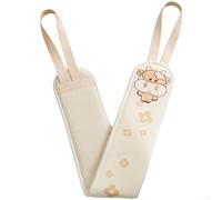 Serviette de bain avec gants à récurer double face, sangles de traction pour le nettoyage du dos, en coton, 22 x 13 cm, blanc, outil de bain pour homme et femme, hygiène et confort (serviettes de bain