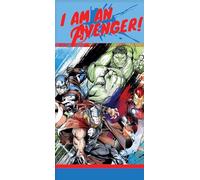 Serviette de Bain Avengers Bleu Hulk Iron Man Captain America Thor Superheroes 70 x 140 cm 100% Coton