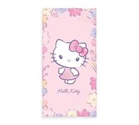 Serviette de bain de Hello Kitty - Fleurs - pour Indifférent - rose clair Standard
