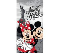 Serviette de bain Disney Mickey et Minnie à New York - 70 x 140 cm - 100% Coton