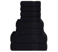 Serviette de bain - drap de bain Vidaxl Ensemble de serviettes FROGN 8 pcs noir 360 g/m²